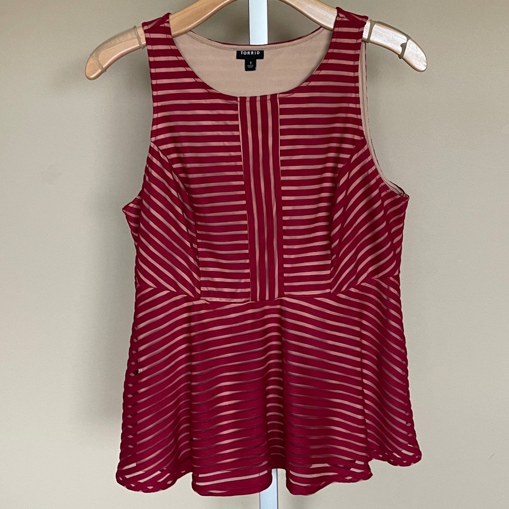 Torrid Red Peplum Sleeveless Top